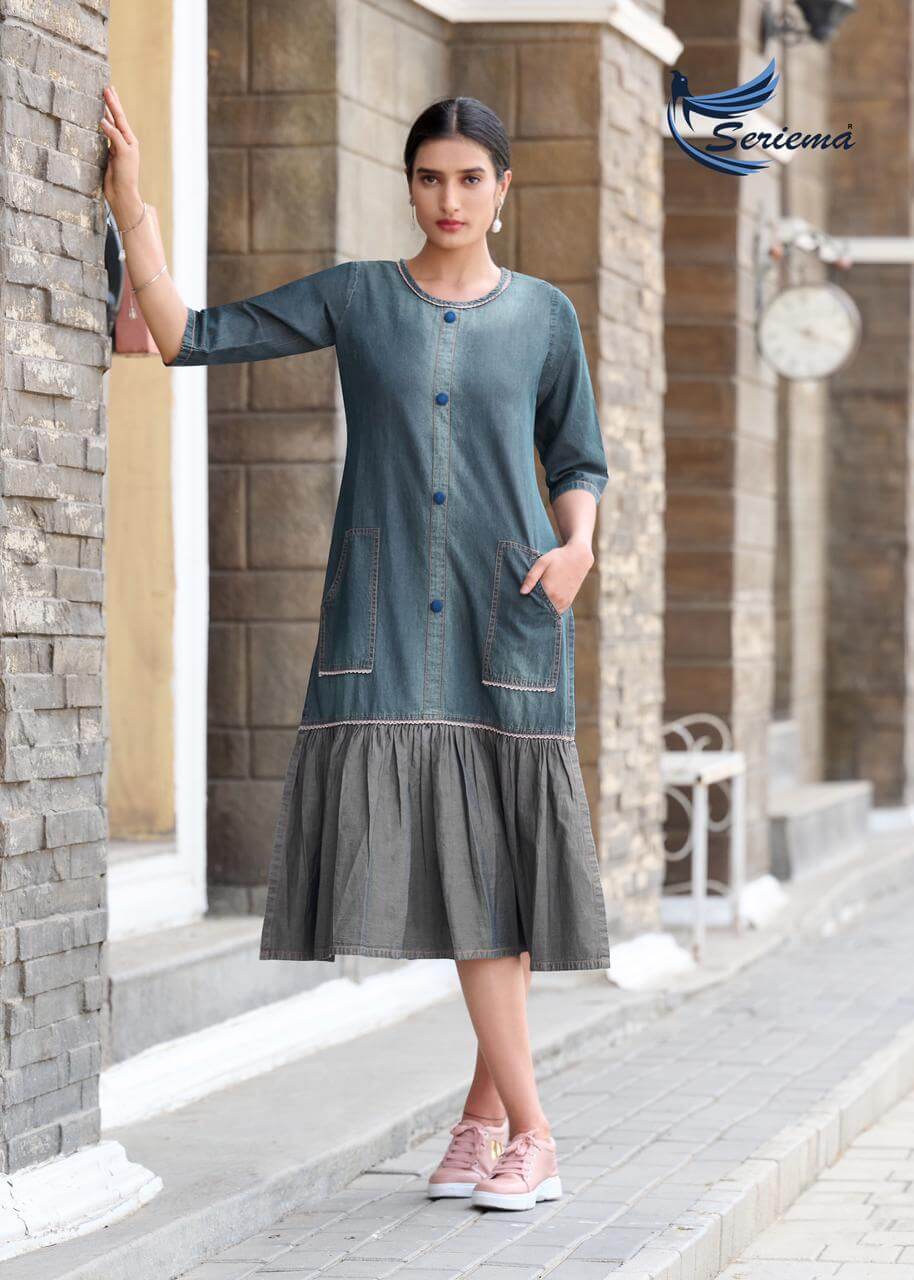 Seriema Kumb Capture Vol 5 Denim Kurti Catalog collection 7