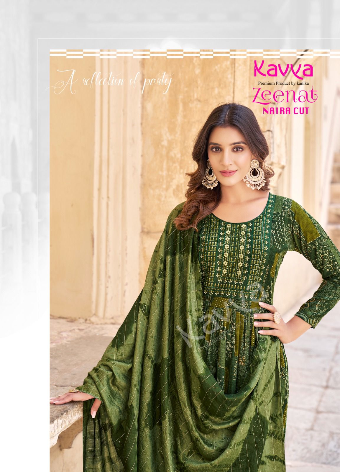 Kavya Zeenat Vol 1 Naira Cut Kurti Bottom Dupatta Catalog collection 6