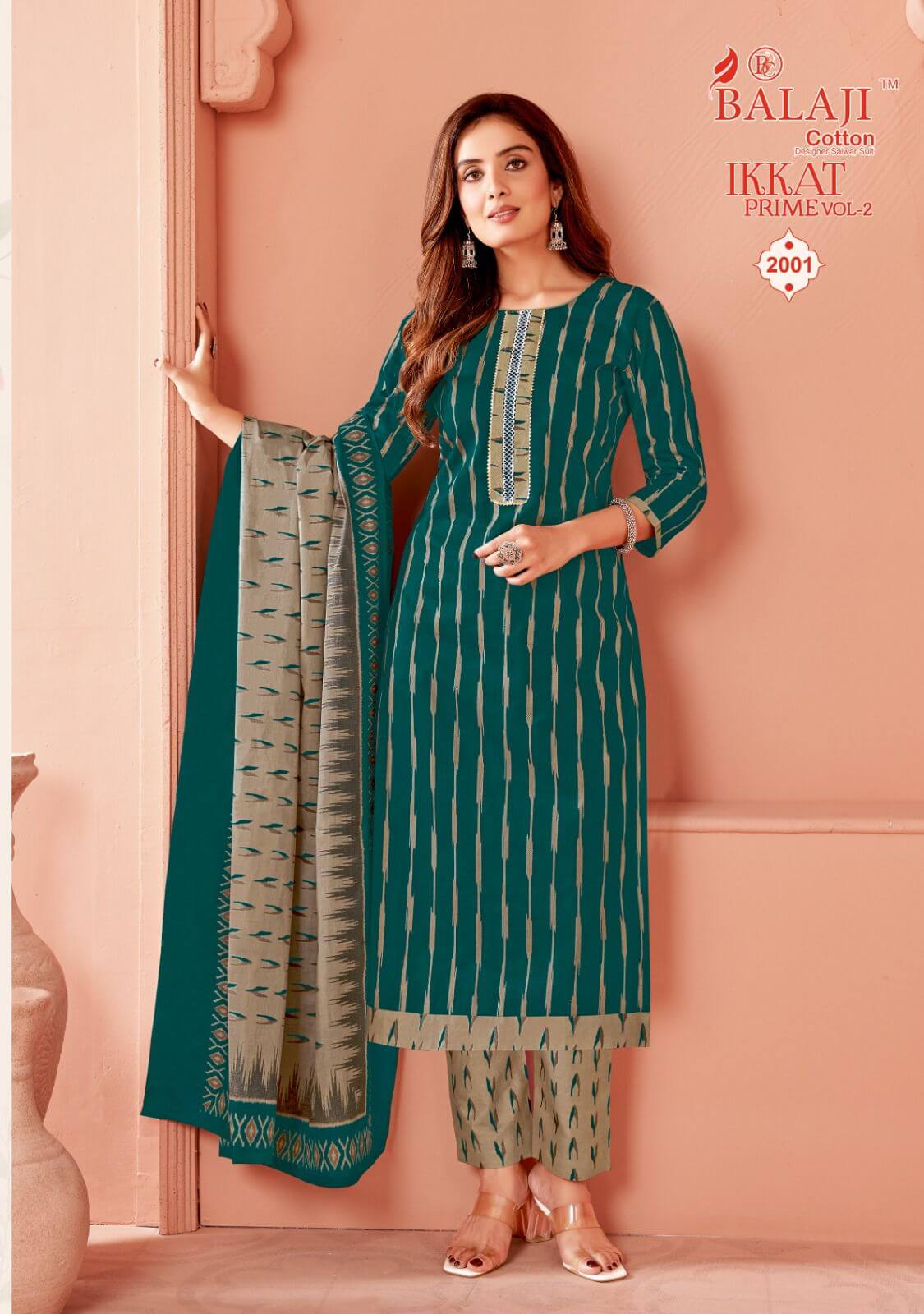 Balaji Cotton Ikkat Prime Vol 2 Readymade Dress Catalog collection 17