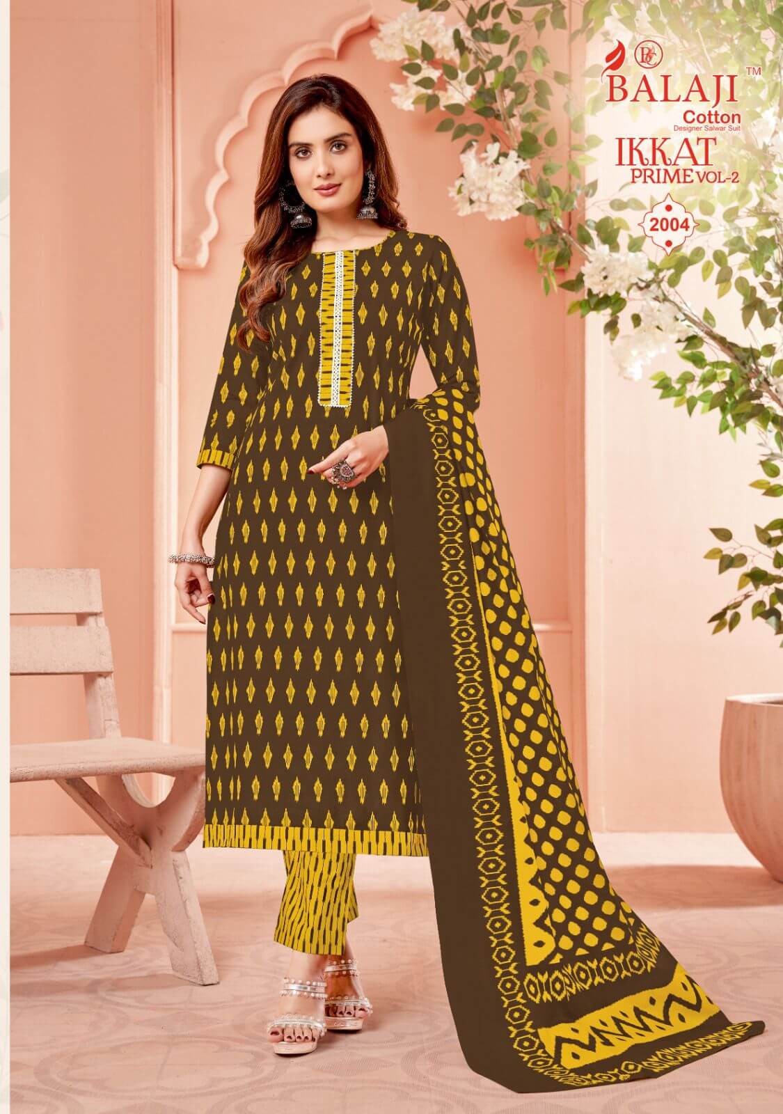 Balaji Cotton Ikkat Prime Vol 2 Readymade Dress Catalog collection 20
