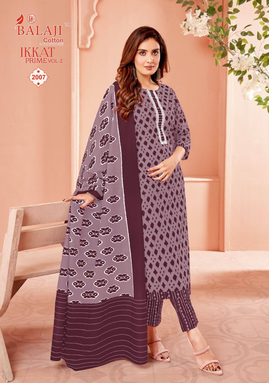 Balaji Cotton Ikkat Prime Vol 2 Readymade Dress Catalog collection 13