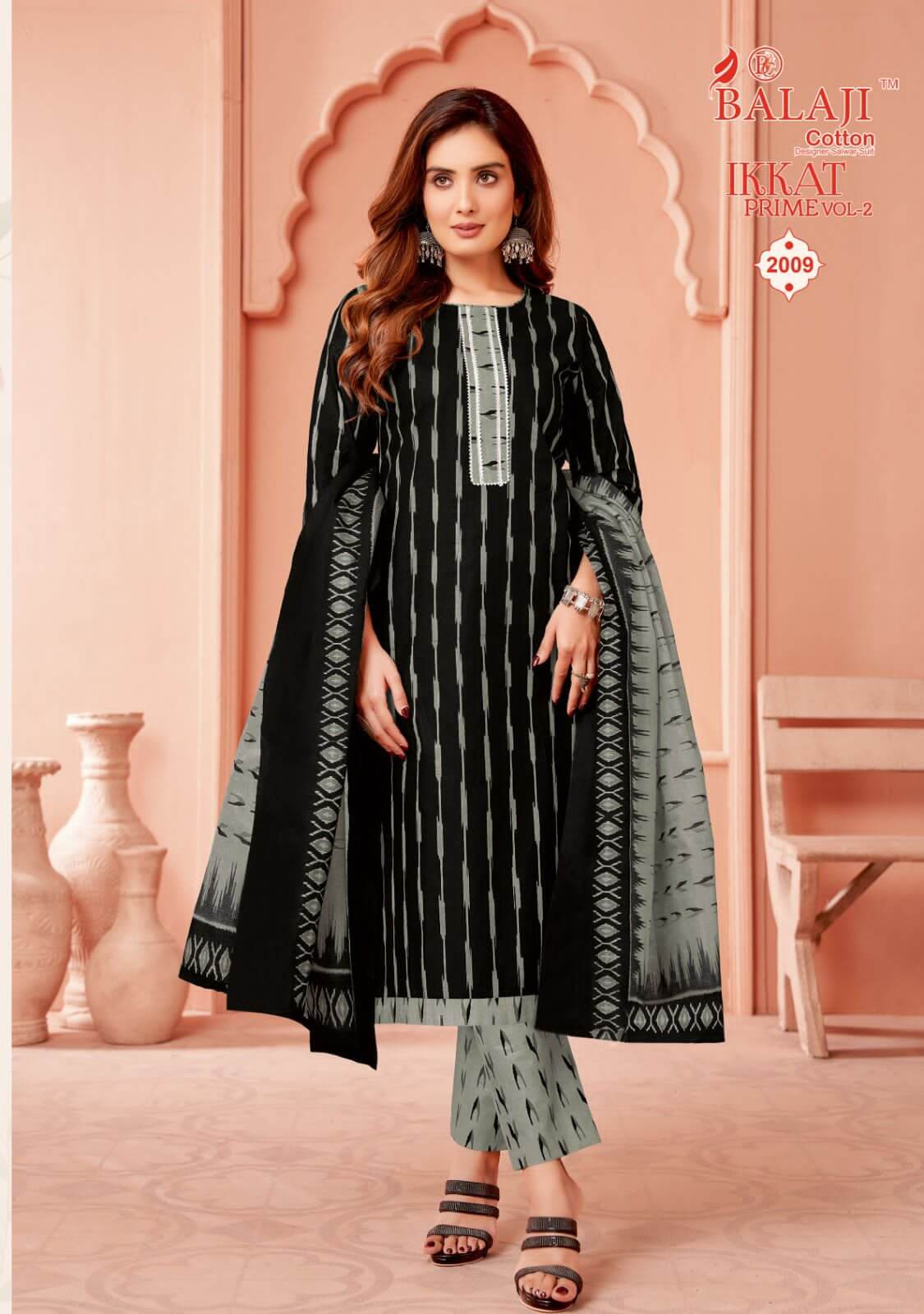 Balaji Cotton Ikkat Prime Vol 2 Readymade Dress Catalog collection 16