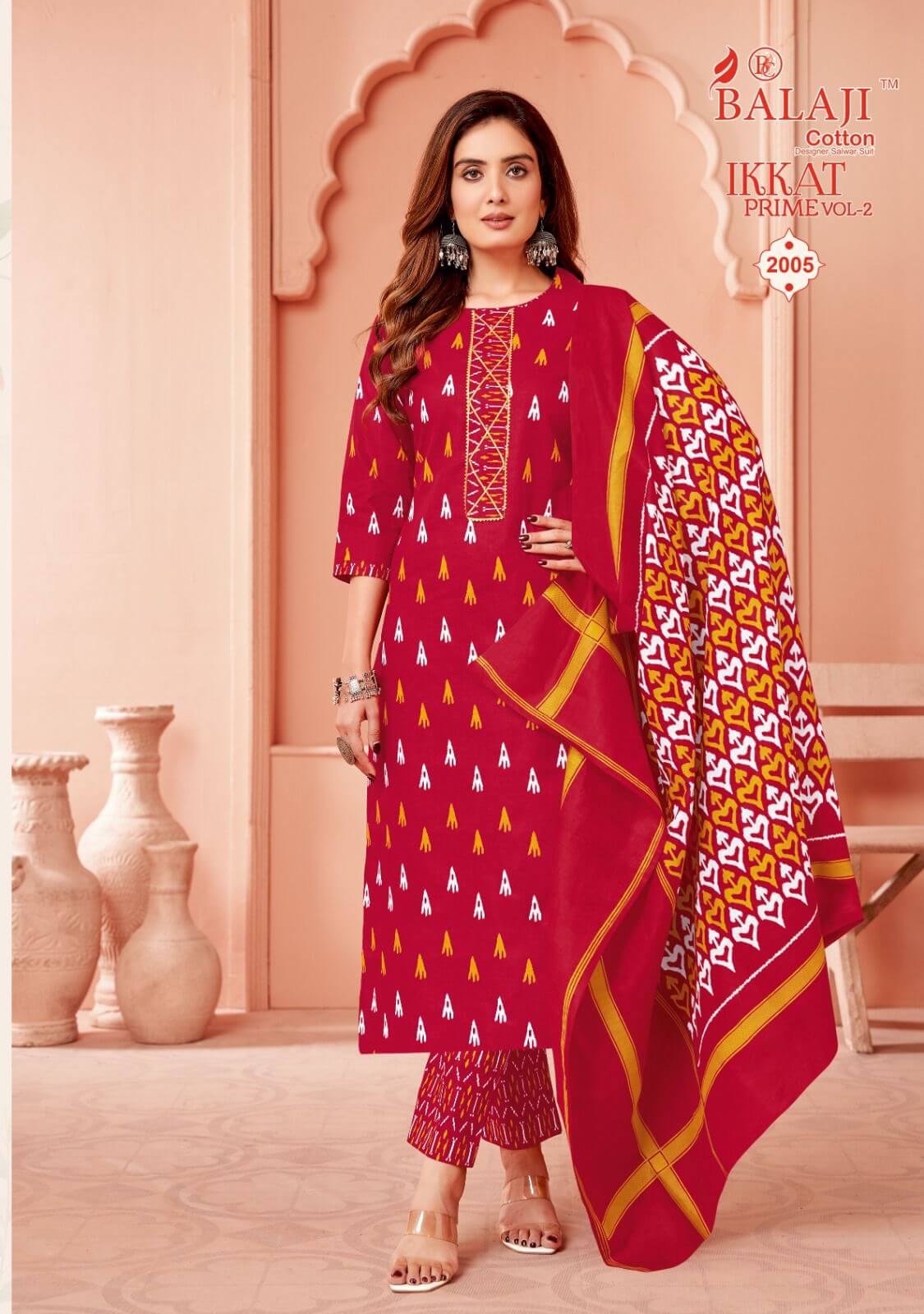 Balaji Cotton Ikkat Prime Vol 2 Readymade Dress Catalog collection 1