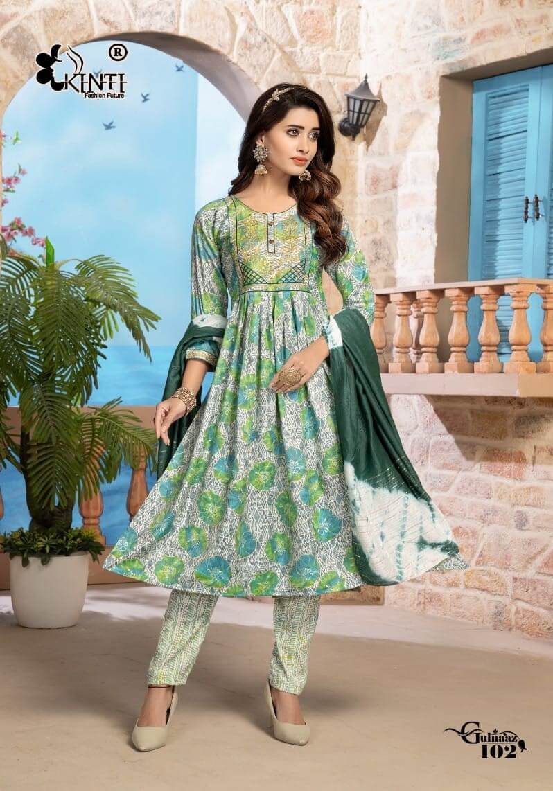 Kinti Gulnaaz Naira Cut Kurti with Bottom and Dupatta collection 4