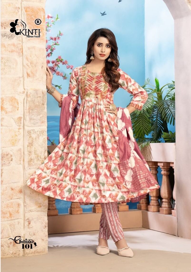 Kinti Gulnaaz Naira Cut Kurti with Bottom and Dupatta collection 8