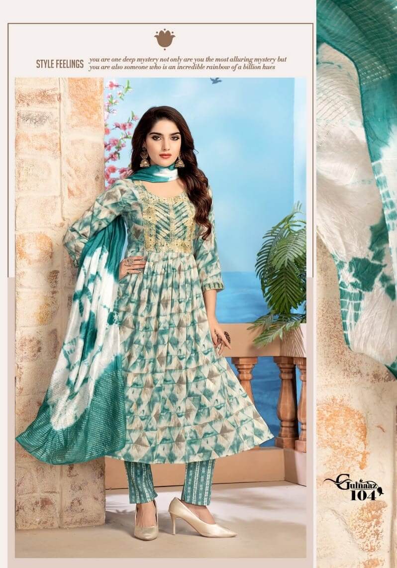 Kinti Gulnaaz Naira Cut Kurti with Bottom and Dupatta collection 1