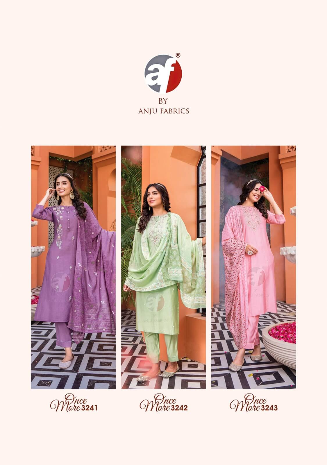 Anju Fabrics Once More Vol 3 Churidar Salwar Suits Catalog collection 8