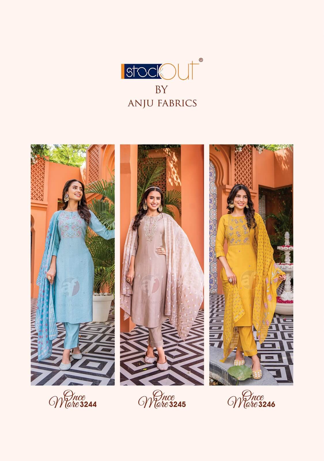 Anju Fabrics Once More Vol 3 Churidar Salwar Suits Catalog collection 7