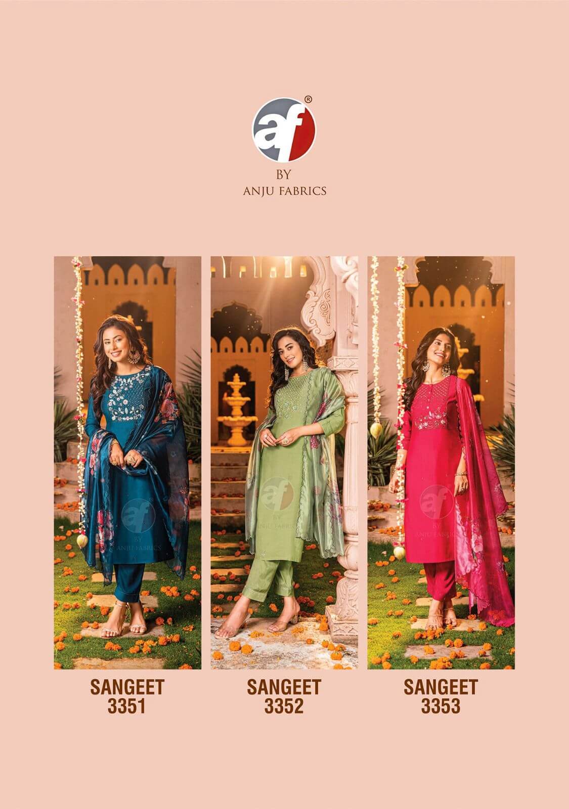 Anju Fabrics Sangeet vol 4 Kurti with Dupatta and Pant collection 2