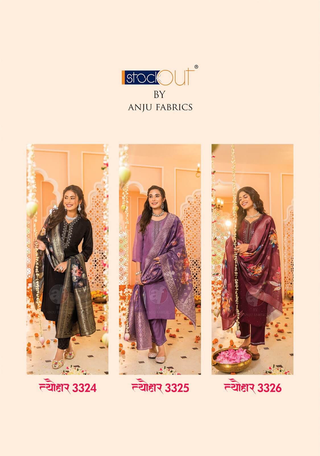 Anju Fabrics Tyohaar Designer Wedding Party Salwar Suits Catalog collection 1