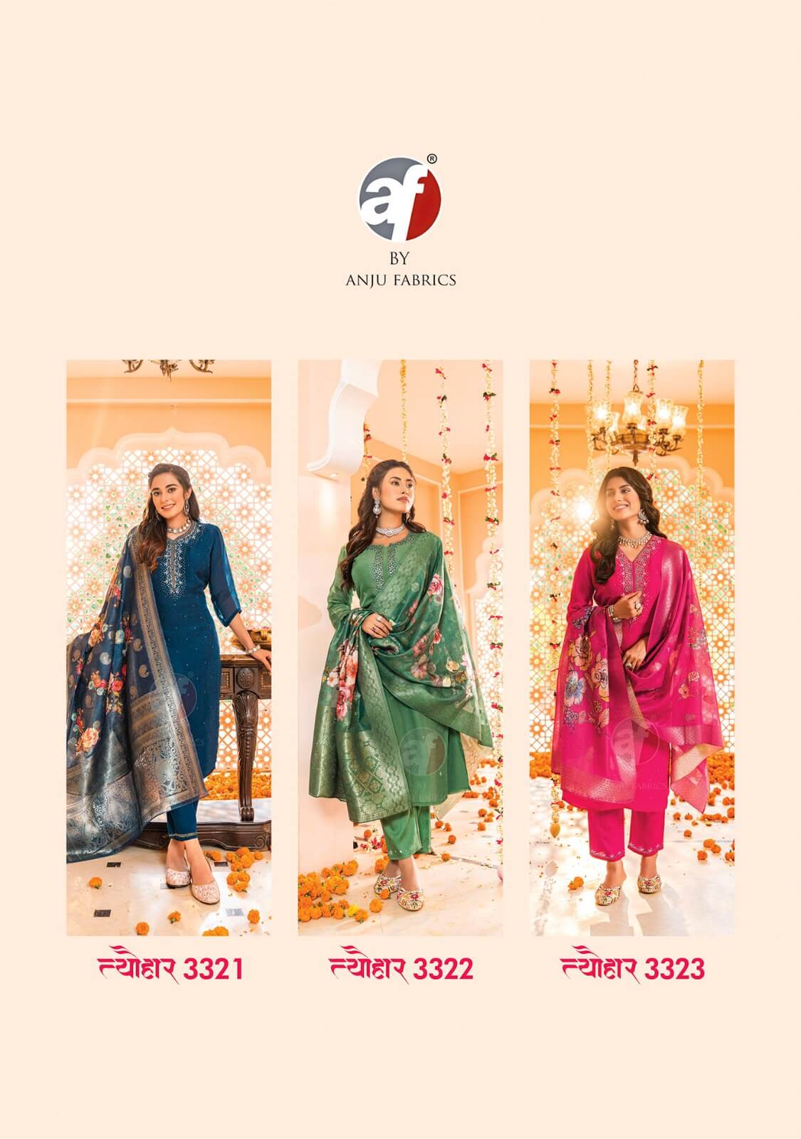 Anju Fabrics Tyohaar Designer Wedding Party Salwar Suits Catalog collection 8