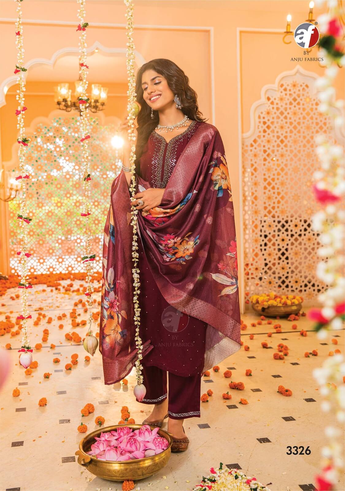 Anju Fabrics Tyohaar Designer Wedding Party Salwar Suits Catalog collection 7