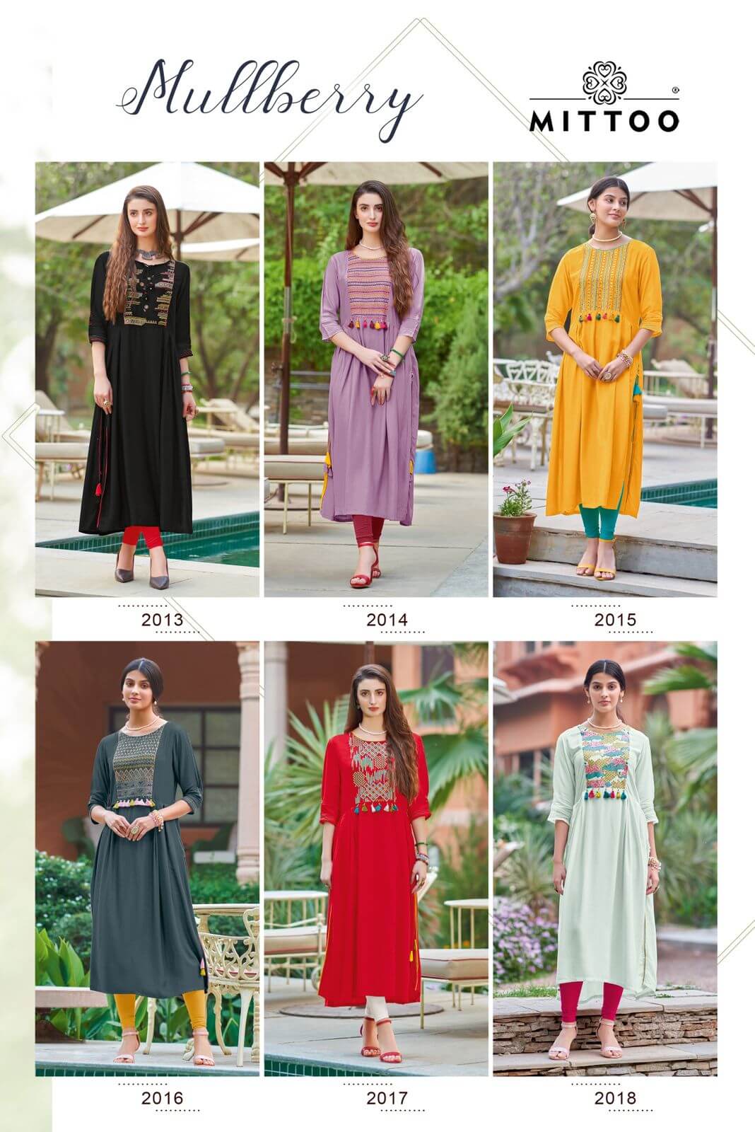 Mittoo Mullberry Embroidery Kurti Catalog collection 10
