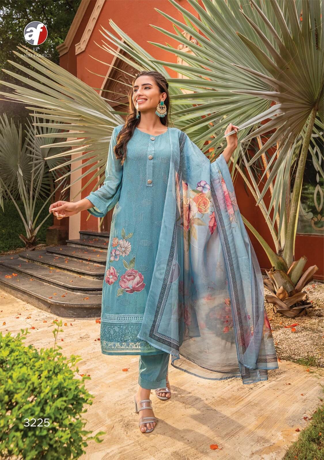 Anju Fabrics Falak vol 3 Georgette Kurti with Pant Dupatta collection 4