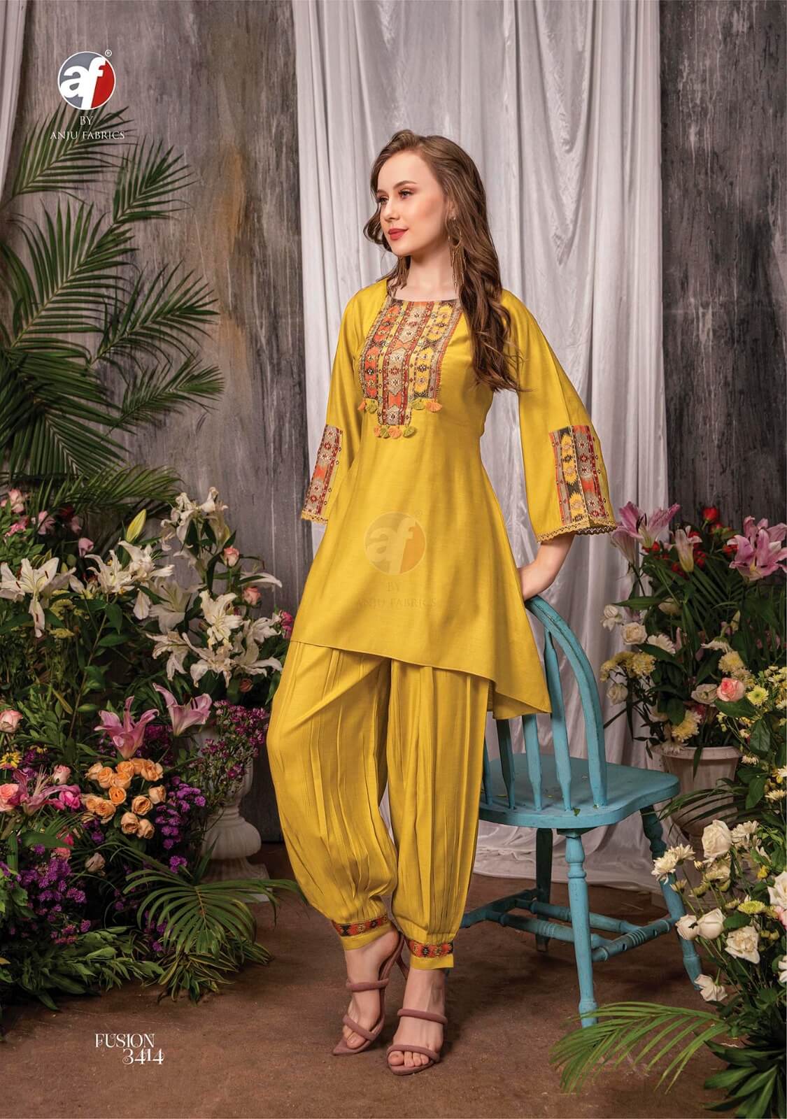 Anju Fabrics Fusion Vol 3 Kurtis with bottom collection 2