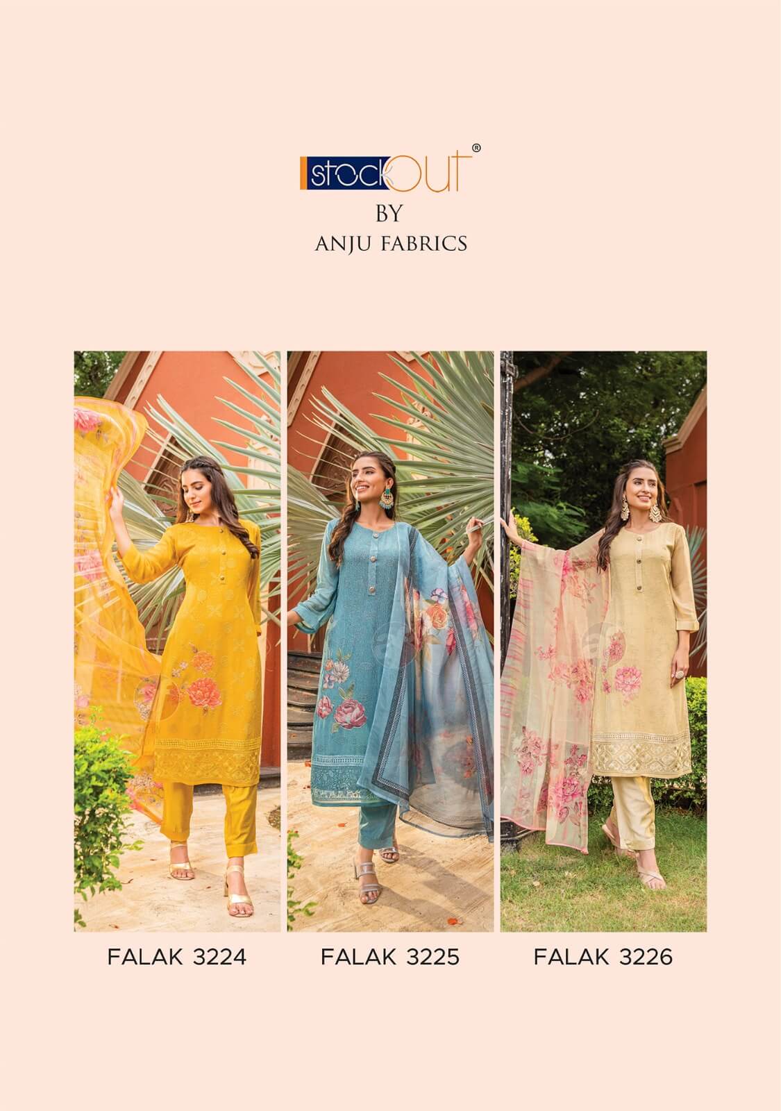 Anju Fabrics Falak vol 3 Georgette Kurti with Pant Dupatta collection 1