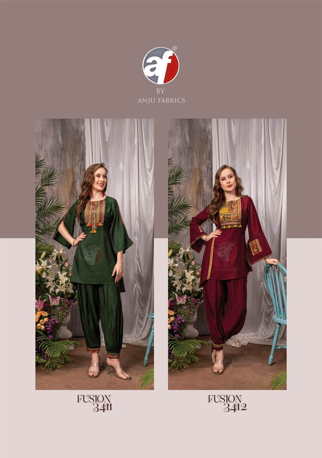 Anju Fabrics Fusion Vol 3 Kurtis with bottom collection 6
