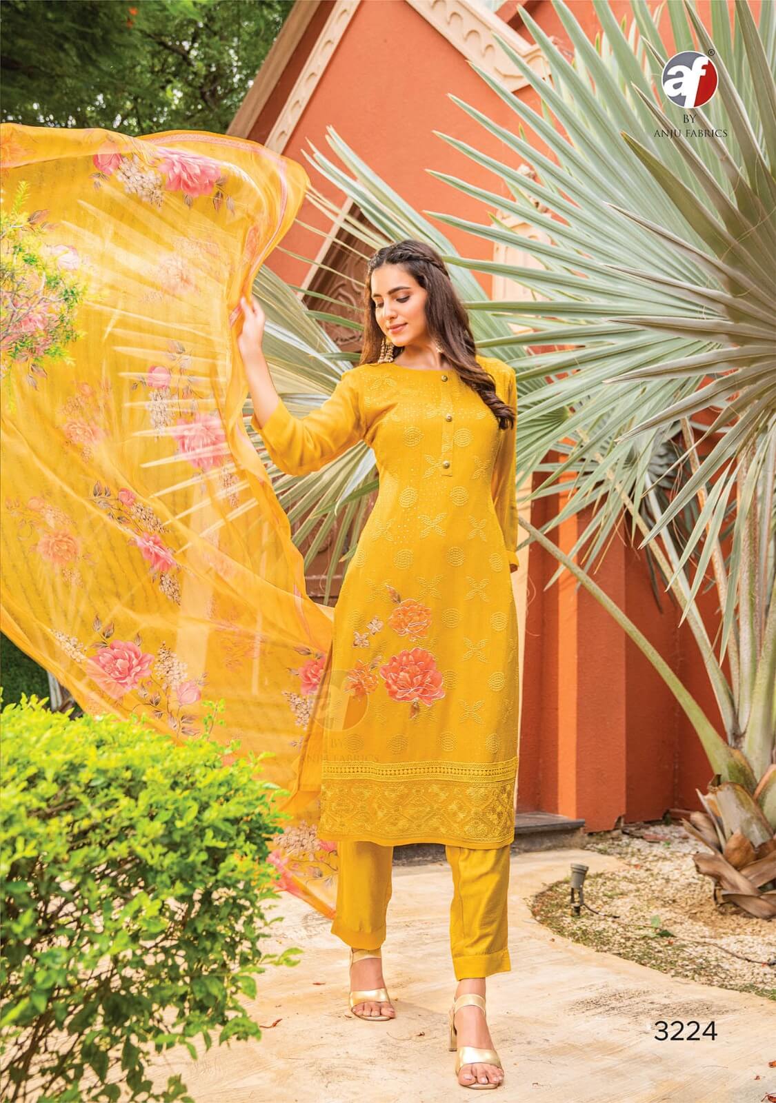 Anju Fabrics Falak vol 3 Georgette Kurti with Pant Dupatta collection 3