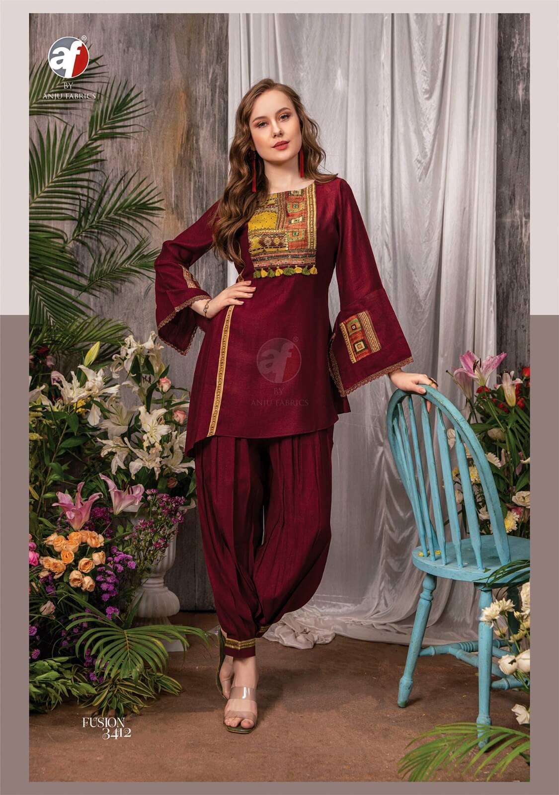 Anju Fabrics Fusion Vol 3 Kurtis with bottom collection 4