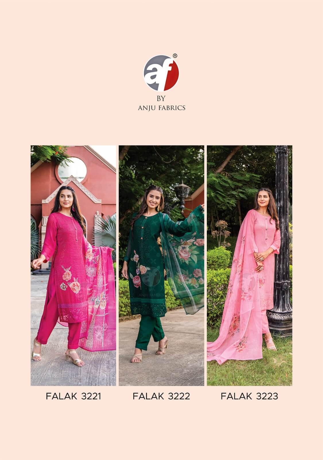 Anju Fabrics Falak vol 3 Georgette Kurti with Pant Dupatta collection 7