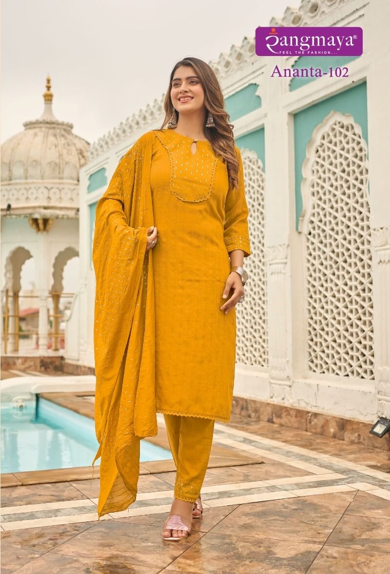 Rangmaya Ananta Kurti with Pant and Dupatta collection 4