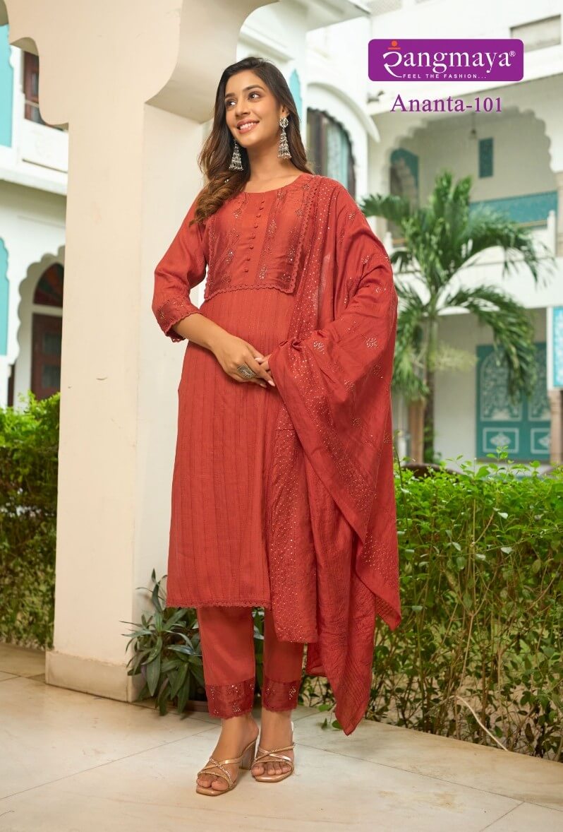 Rangmaya Ananta Kurti with Pant and Dupatta collection 13