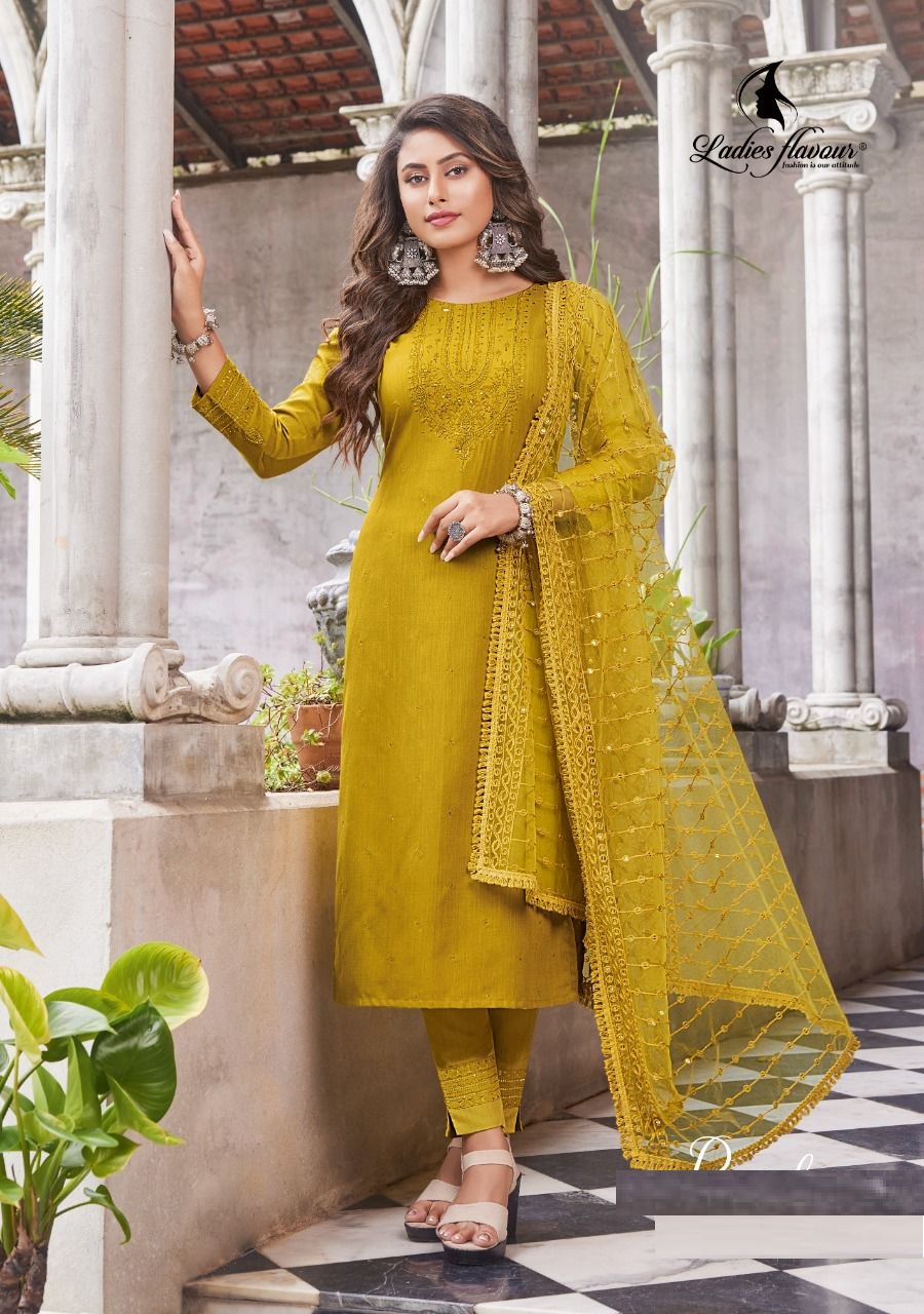 Ladies Flavour Yellow Designer Single Piece Suits collection 2