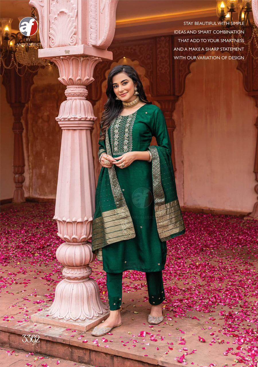 Anju Fabrics Green Single piece suits at Wholesale Rate collection 1