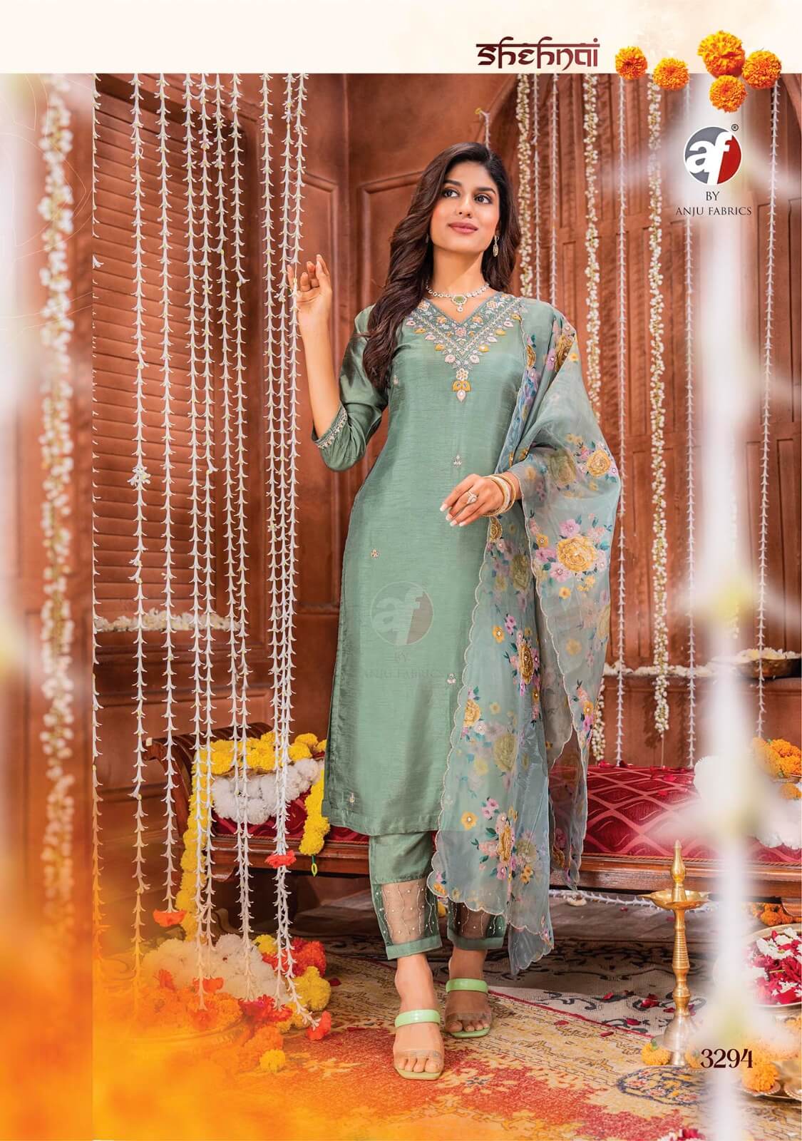 Anju Fabrics Shehnai Vol 6 Designer Wedding Party Salwar Suits collection 8