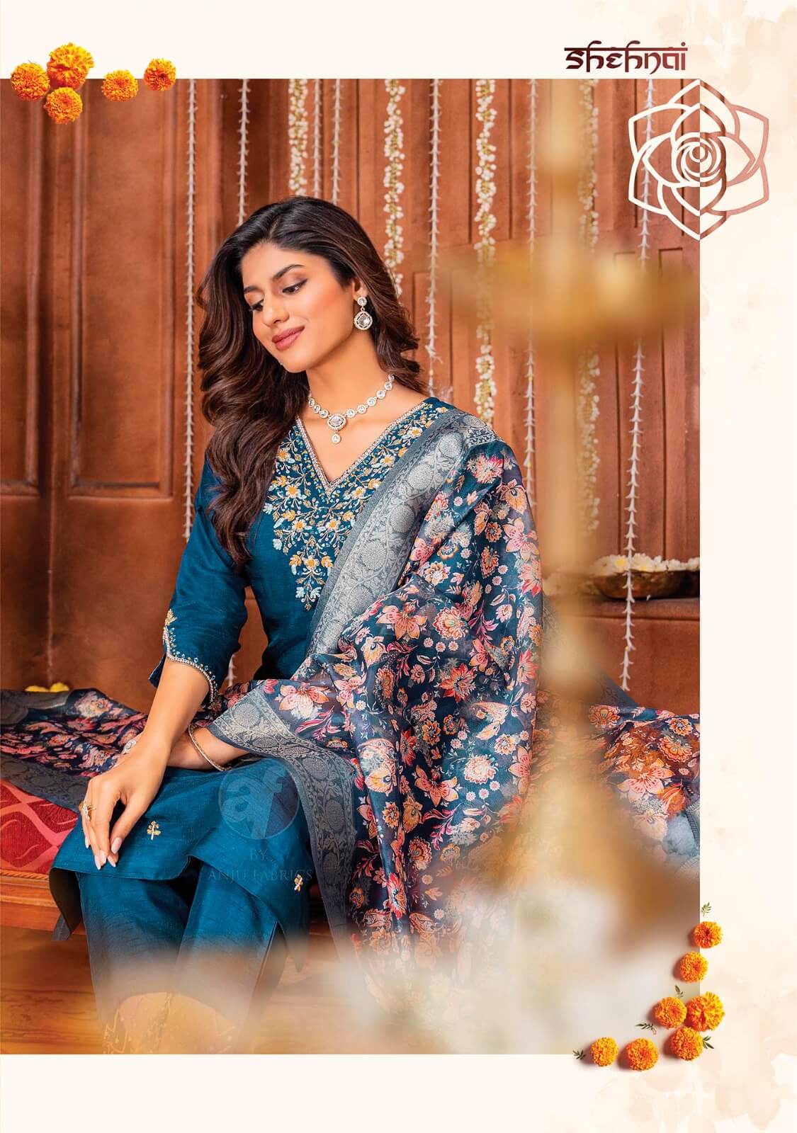 Anju Fabrics Shehnai Vol 6 Designer Wedding Party Salwar Suits collection 5