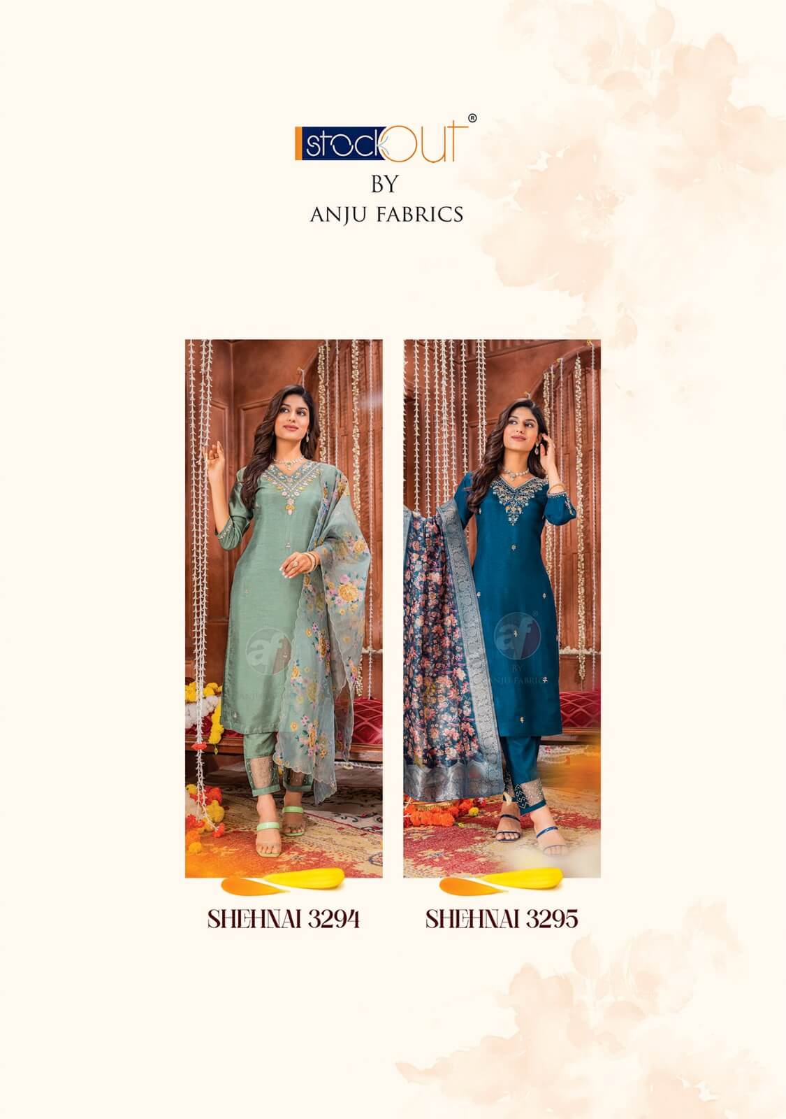 Anju Fabrics Shehnai Vol 6 Designer Wedding Party Salwar Suits collection 1