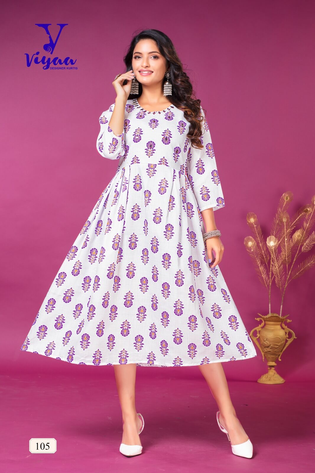 Viyaa Designer Kit Kat A Line Kurti Catalog collection 5