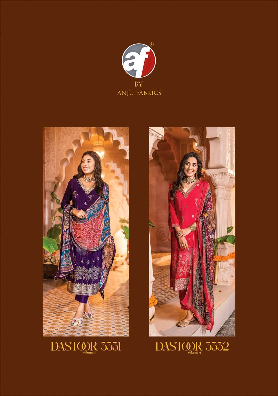 Anju Fabrics Dastoor Vol 4 Designer Wedding Party Salwar Suits collection 11