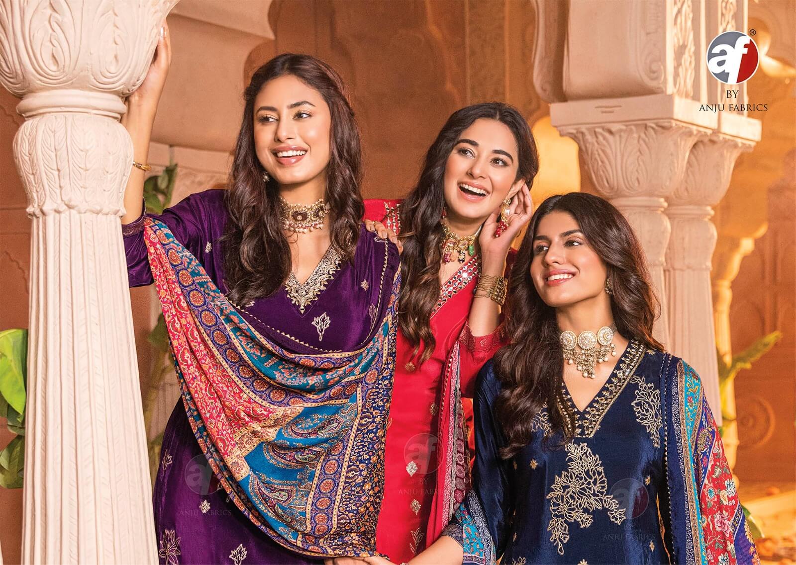 Anju Fabrics Dastoor Vol 4 Designer Wedding Party Salwar Suits collection 1