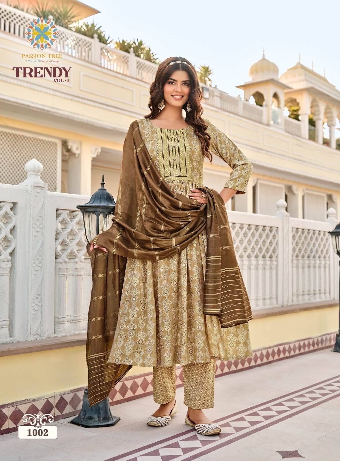 Passion Tree Trendy Vol 1 Naira Cut Kurti Bottom Dupatta Catalog collection 3