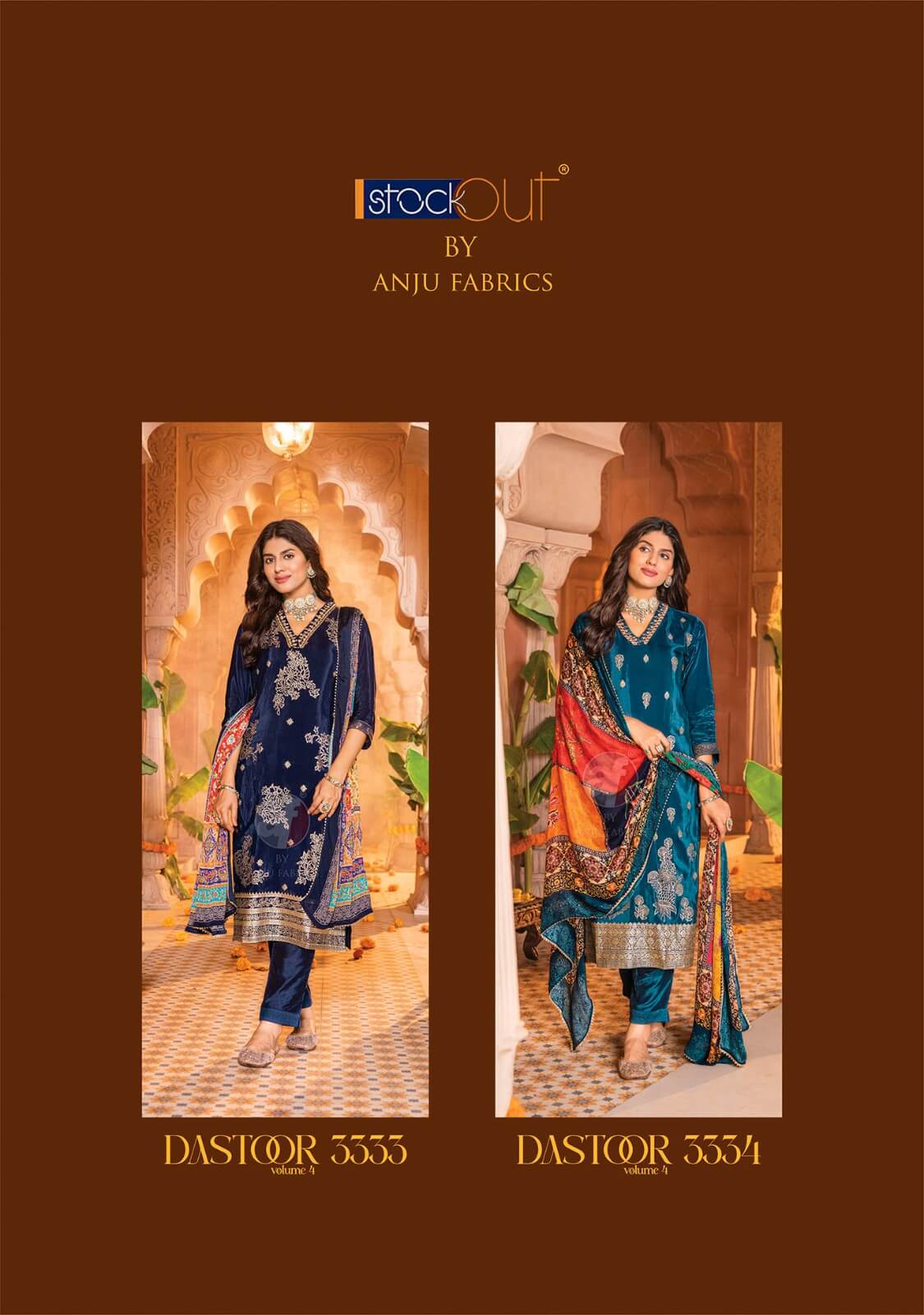 Anju Fabrics Dastoor Vol 4 Designer Wedding Party Salwar Suits collection 10