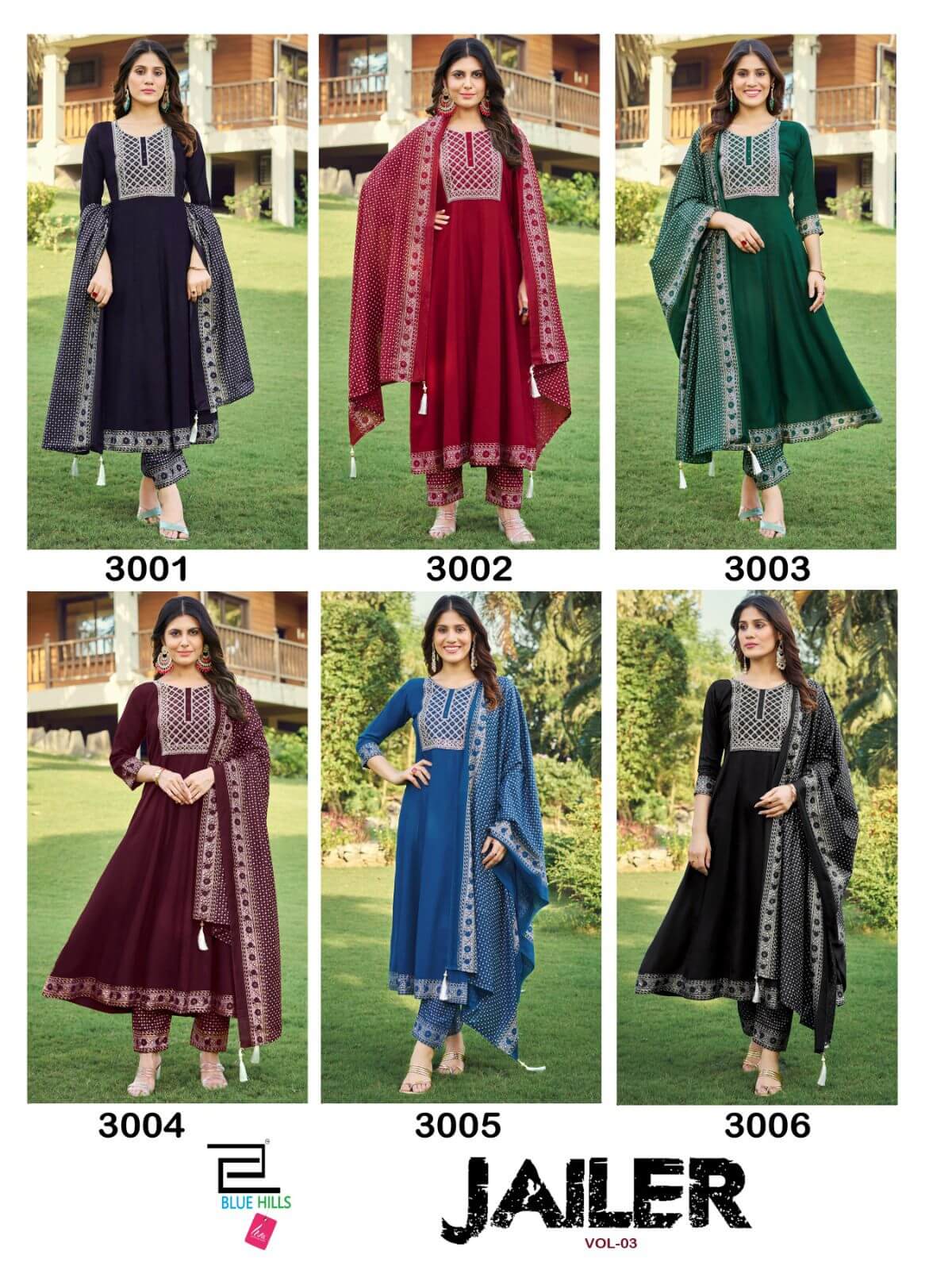 Blue Hills Kurti Jailer Vol 3 Churidar Salwar Suits catalog collection 8