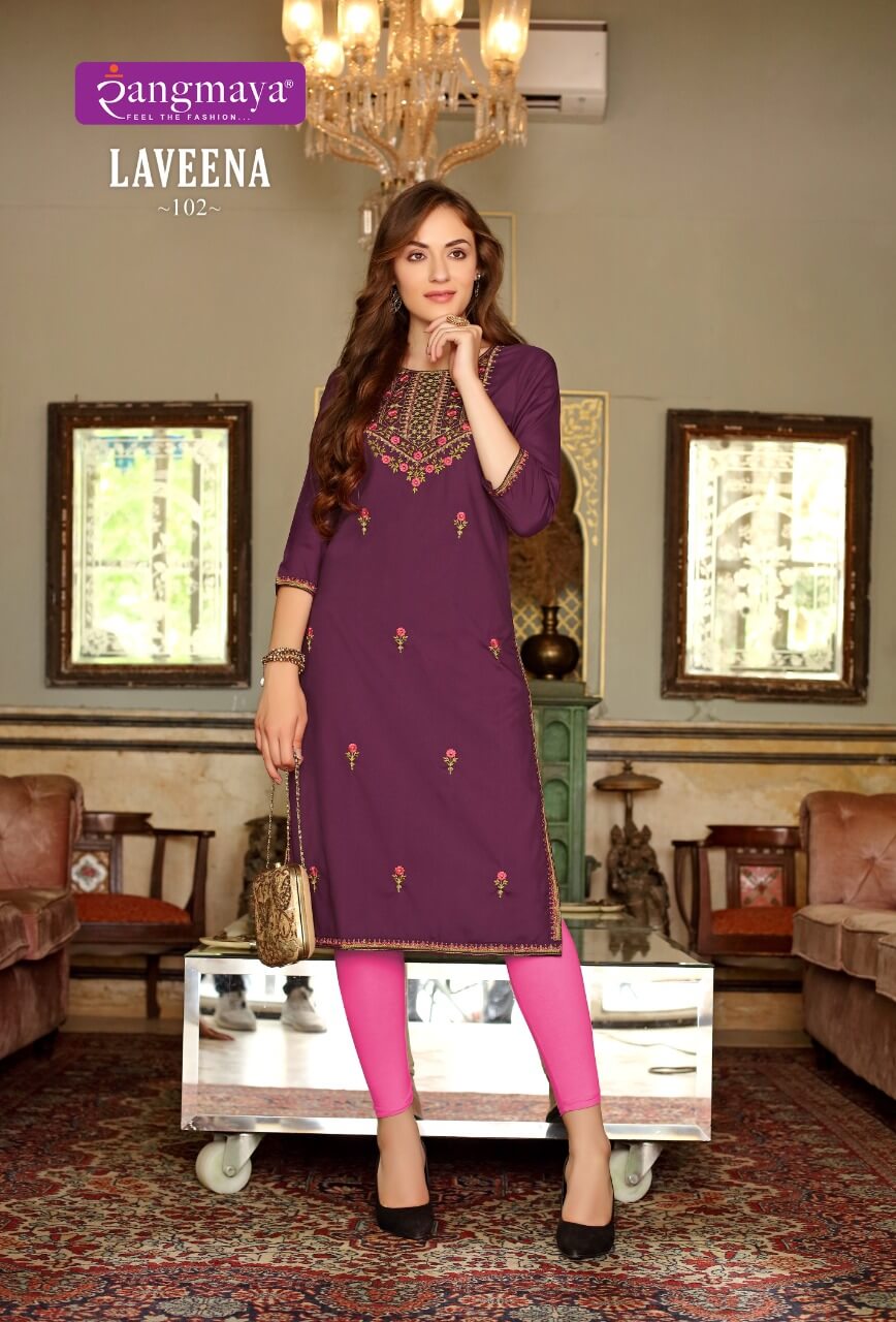 Rangmaya Laveena Embroidery Kurti Catalog collection 13