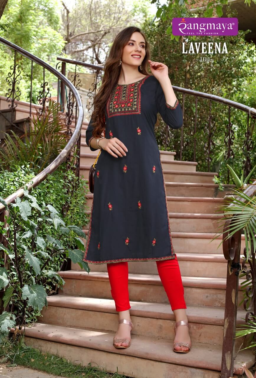 Rangmaya Laveena Embroidery Kurti Catalog collection 4