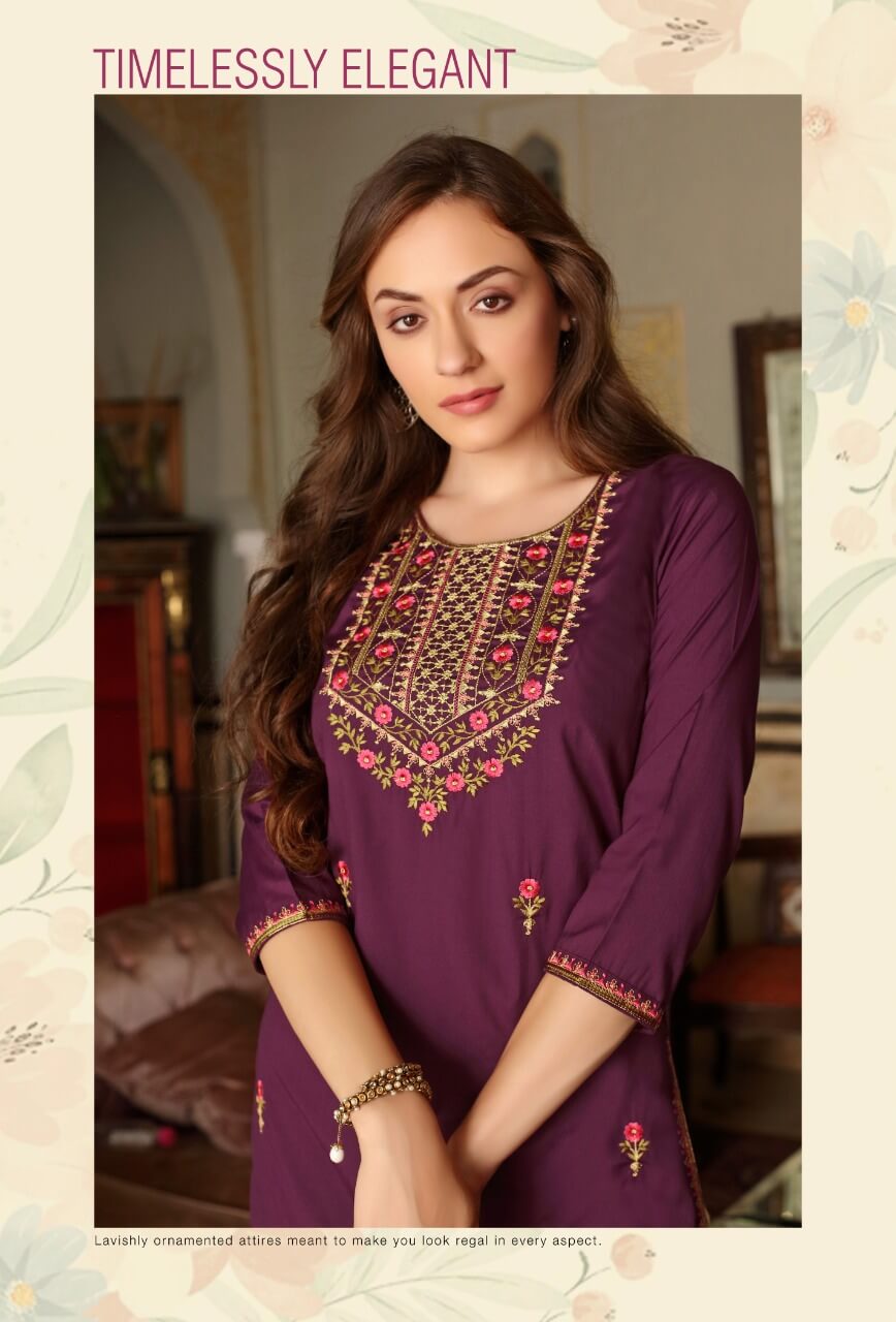 Rangmaya Laveena Embroidery Kurti Catalog collection 9