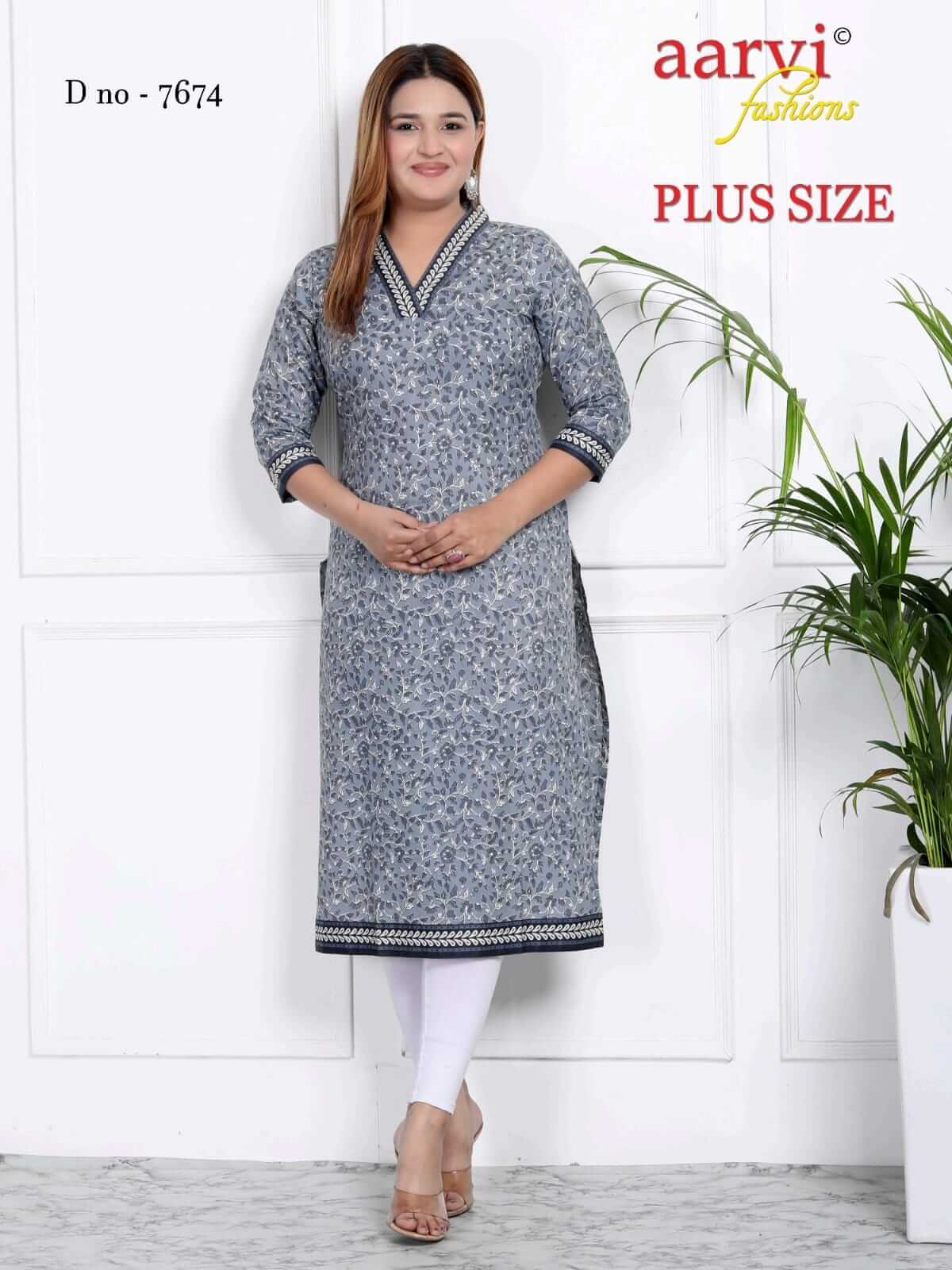 Aarvi Fashions Plus Size Vol 3 Cotton Kurtis Catalog collection 2