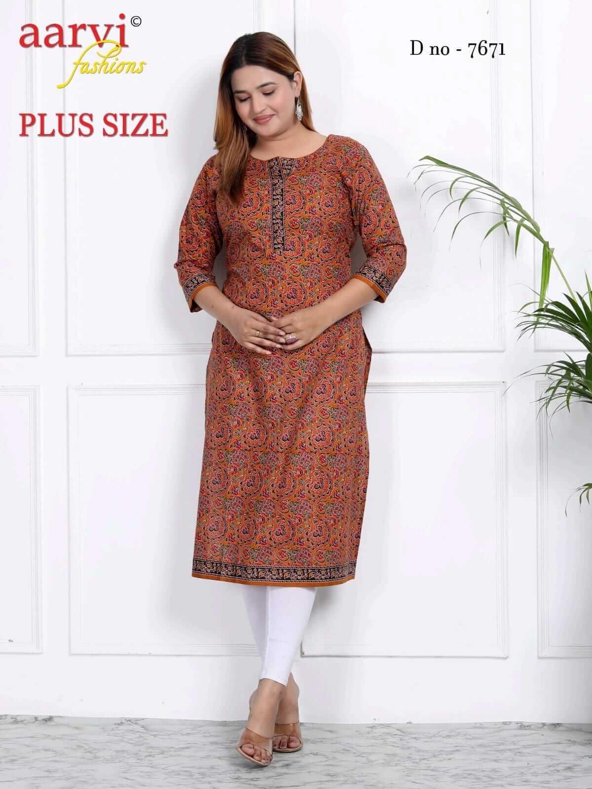 Aarvi Fashions Plus Size Vol 3 Cotton Kurtis Catalog collection 6