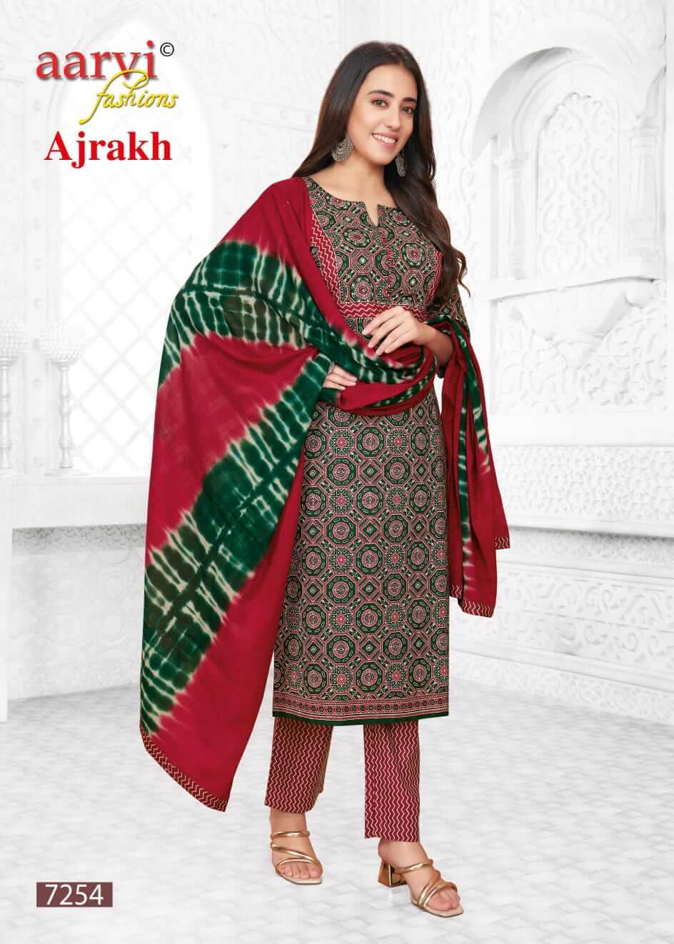 Aarvi Fashions Ajrakh Vol 2 Cotton Salwar Kameez Catalog collection 4