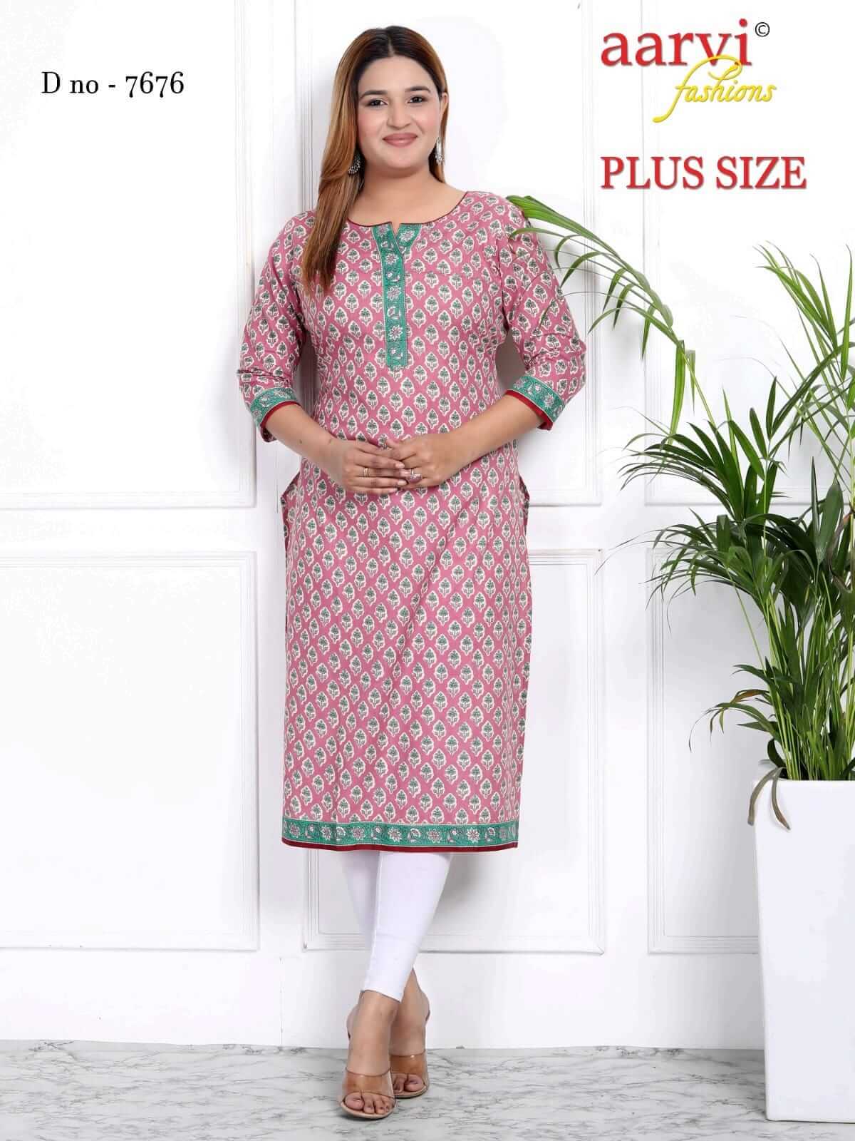 Aarvi Fashions Plus Size Vol 3 Cotton Kurtis Catalog collection 4