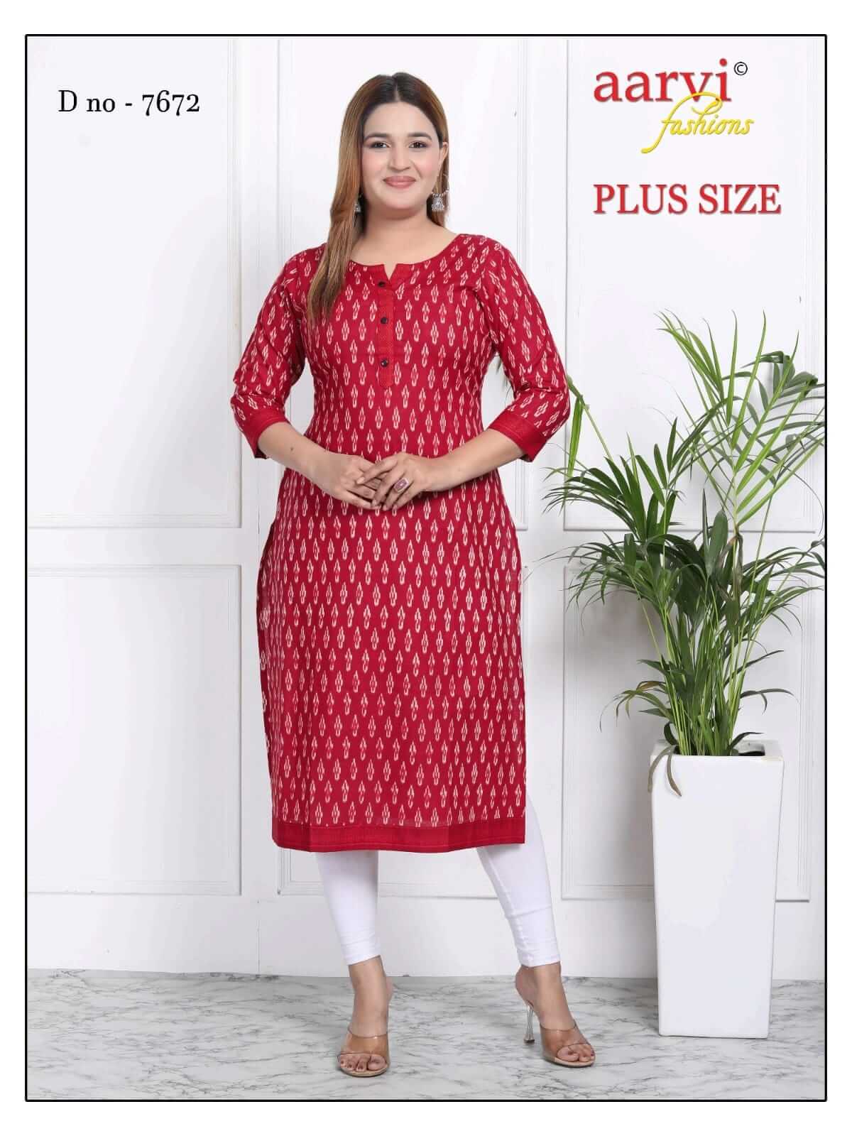 Aarvi Fashions Plus Size Vol 3 Cotton Kurtis Catalog collection 5