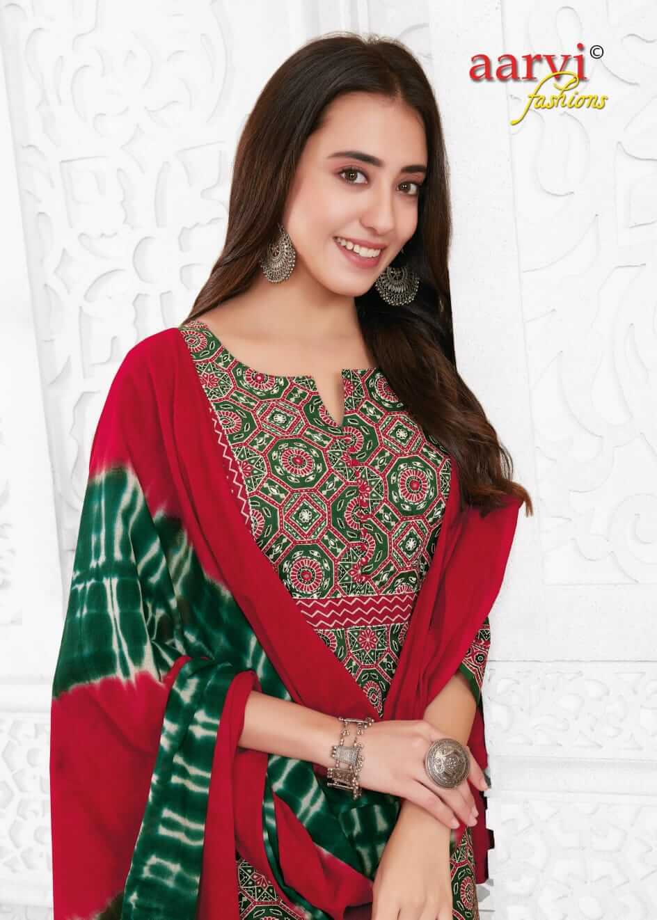 Aarvi Fashions Ajrakh Vol 2 Cotton Salwar Kameez Catalog collection 3