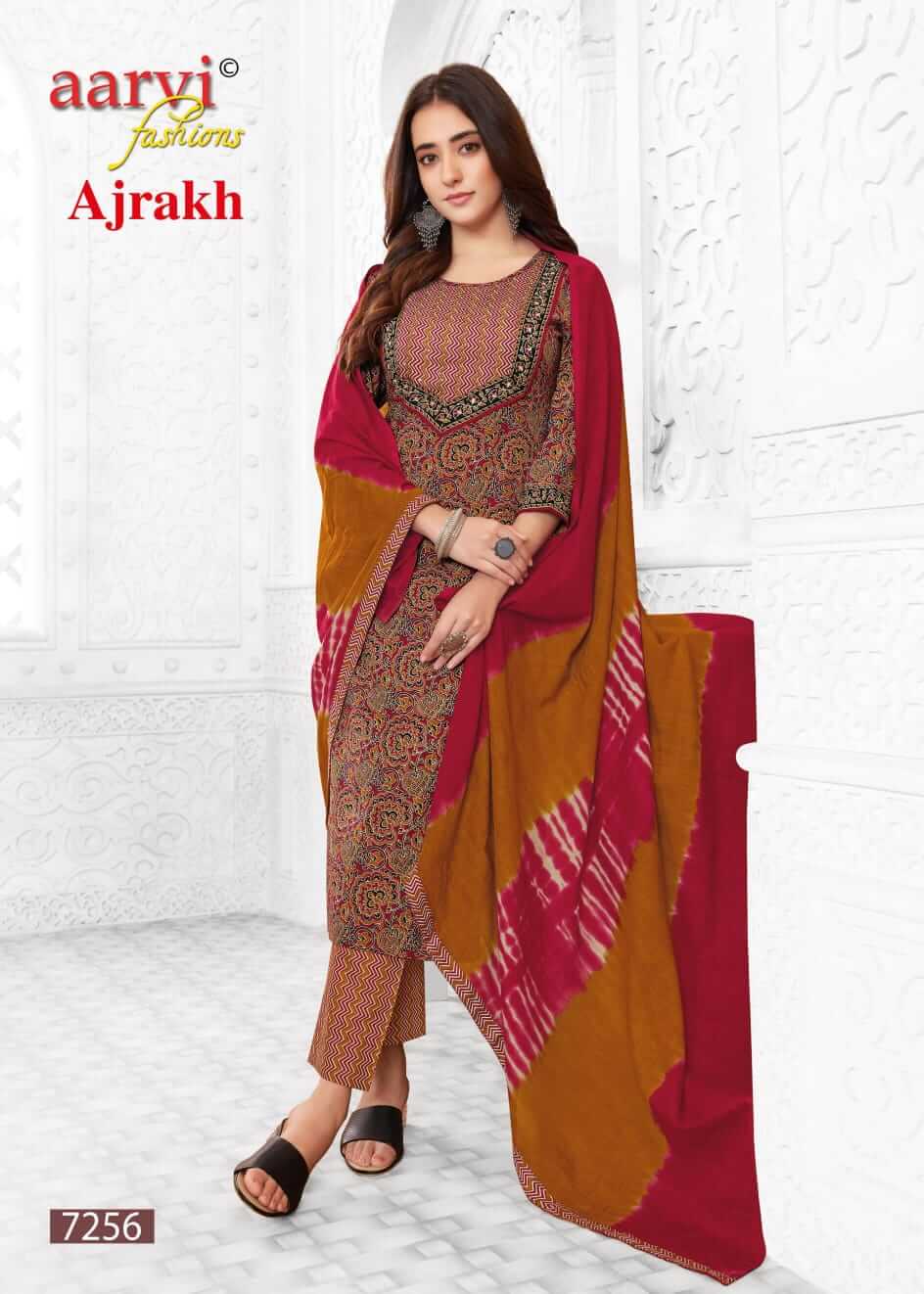 Aarvi Fashions Ajrakh Vol 2 Cotton Salwar Kameez Catalog collection 12