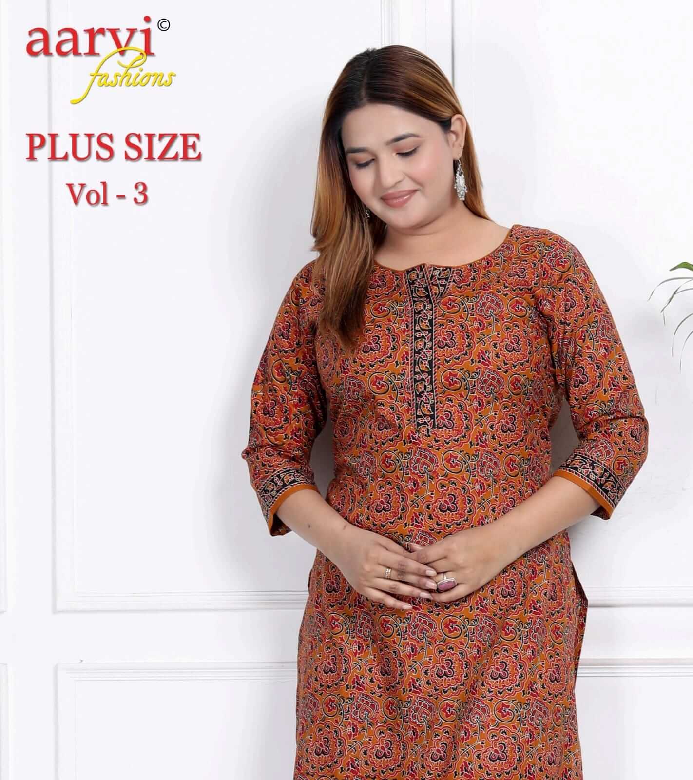 Aarvi Fashions Plus Size Vol 3 Cotton Kurtis Catalog collection 11