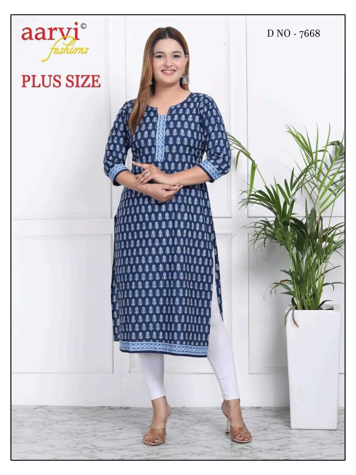 Aarvi Fashions Plus Size Vol 3 Cotton Kurtis Catalog collection 9