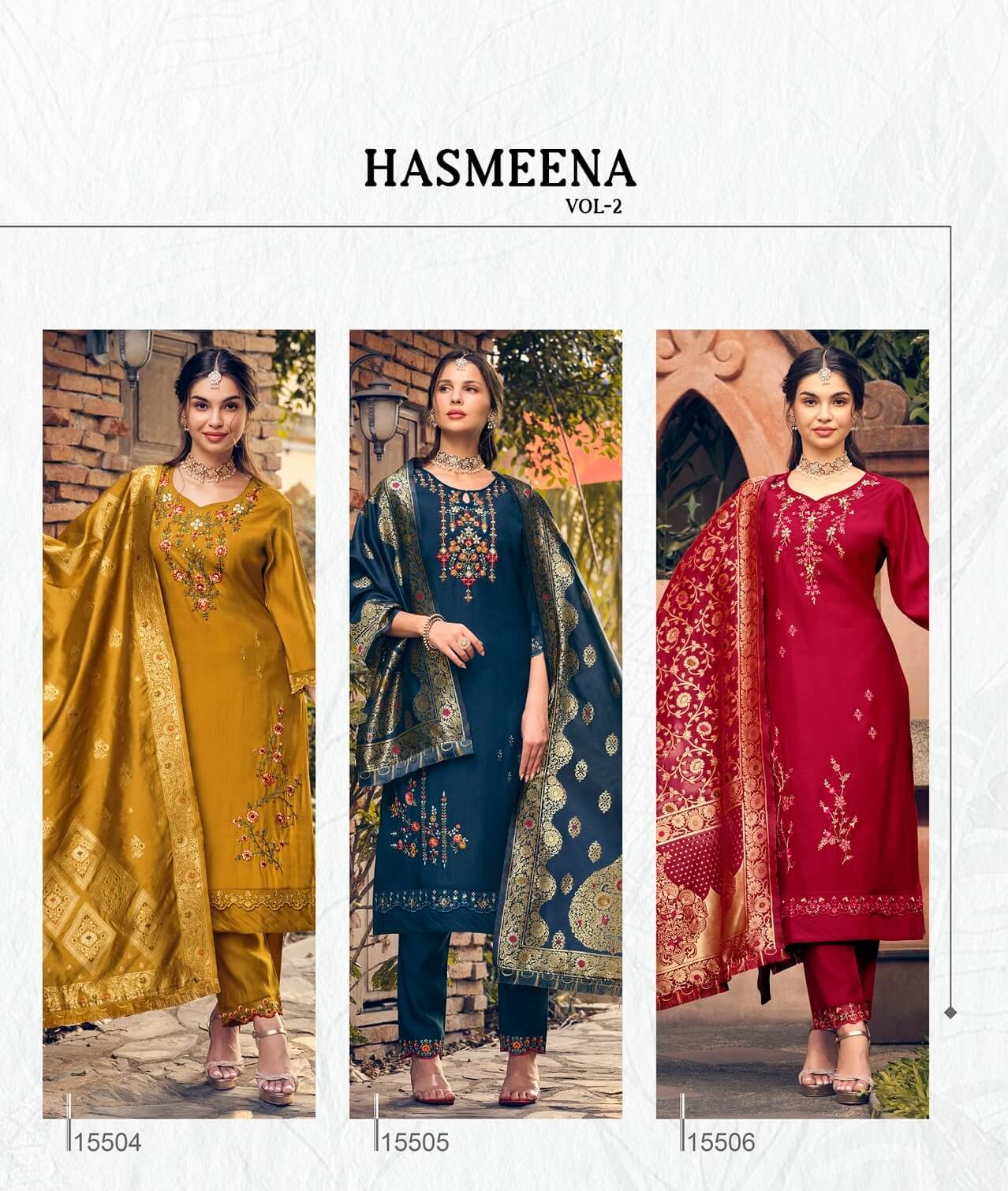 Lily And Lali Hasmeena Vol 2 Embroidery Salwar Kameez Catalog collection 7